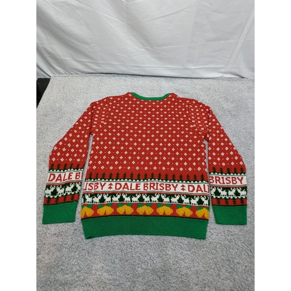 Rock & Roll Denim Cowboy‎ Rodeo Dale Brisby Ugly Holiday Christmas Sweater Small - Picture 11 of 15